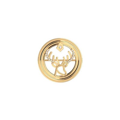 Broche Harry Potter X Les Georgettes Patronus Cerf en laiton finition dorée, 20 mm