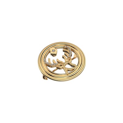 Broche Harry Potter X Les Georgettes Patronus Cerf en laiton finition dorée, 20 mm