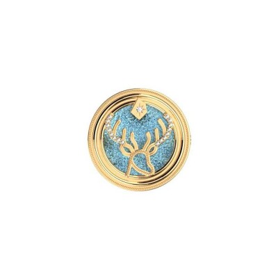 Broche Harry Potter X Les Georgettes Patronus Cerf en laiton finition dorée, 20 mm