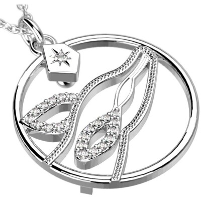 Collier Harry Potter X Les Georgettes Patronus Biche en laiton finition argentée, 20 mm