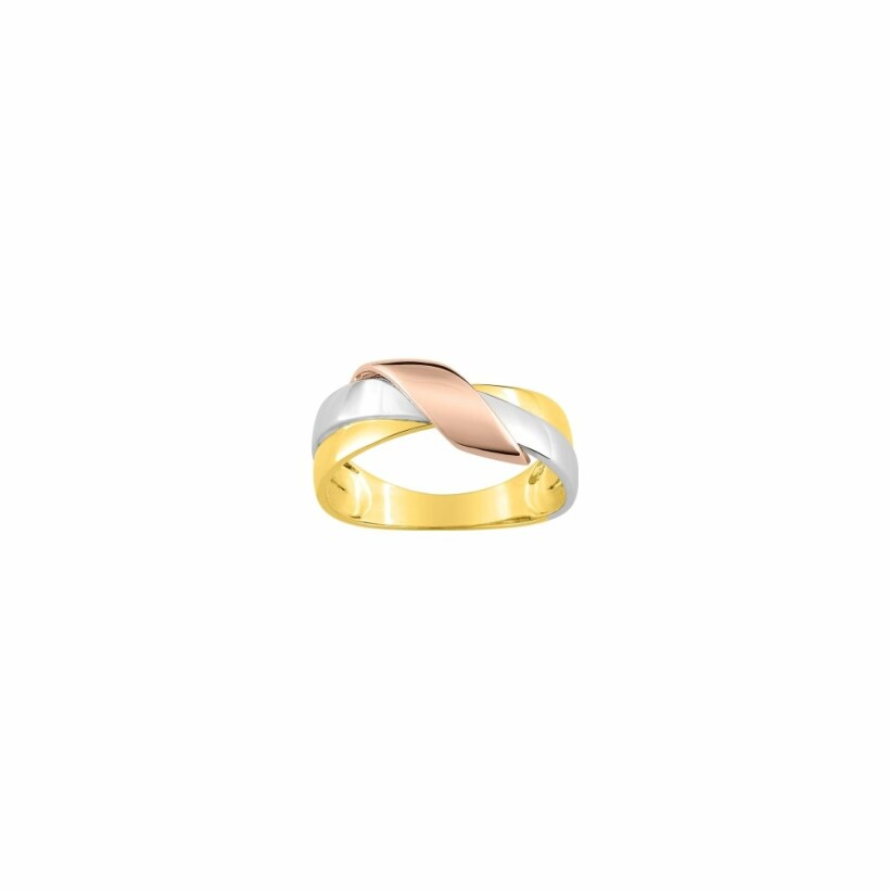 Bague en or jaune, or blanc et or rose