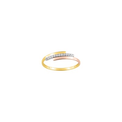 Bague en or jaune et diamant 0.07ct
