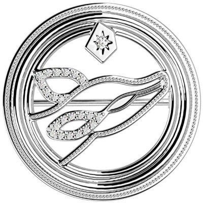 Broche Harry Potter X Les Georgettes Patronus Biche en laiton finition argentée, 20 mm
