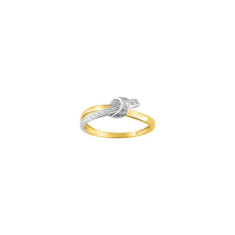 Bague en or jaune et diamant 0.02ct