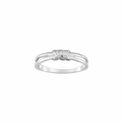 Bague en or blanc et diamants de 0.01ct