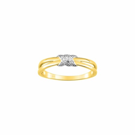 Bague en or jaune et diamants de 0.01ct