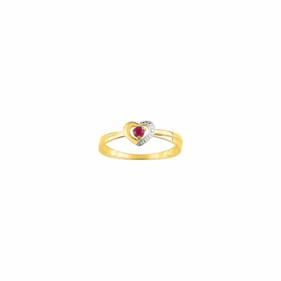 Bague en or blanc, or jaune et rubis