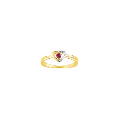 Bague en or jaune et rubis