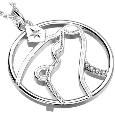 Collier Harry Potter X Les Georgettes Patronus Loutre en laiton finition argentée, 20 mm