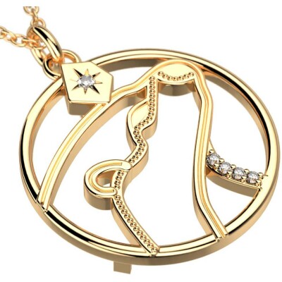 Collier Harry Potter X Les Georgettes Patronus Loutre en laiton finition dorée, 20 mm