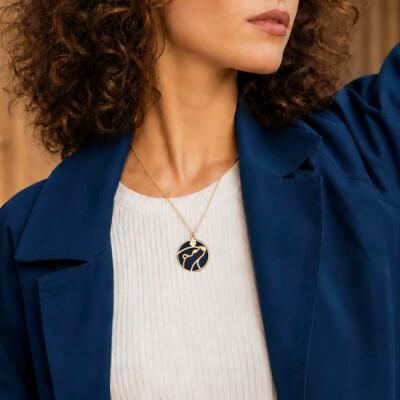 Collier Harry Potter X Les Georgettes Patronus Loutre en laiton finition dorée, 20 mm