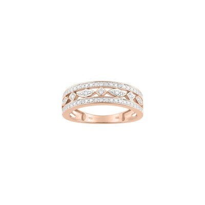 Bague en or rose et diamant, 0.05ct