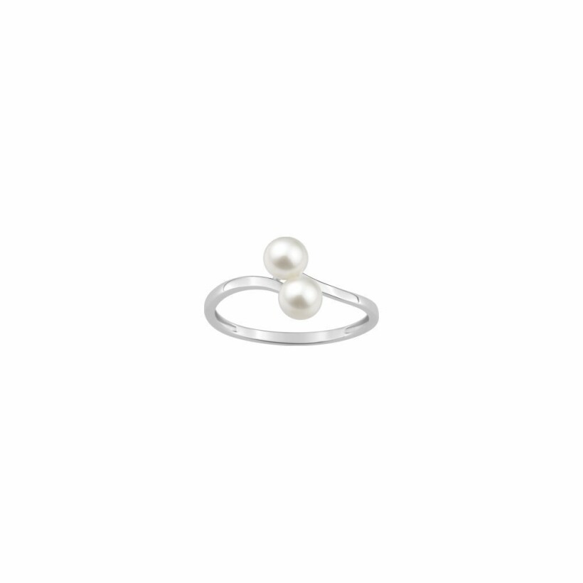 Bague en or blanc et perle d'eau douce