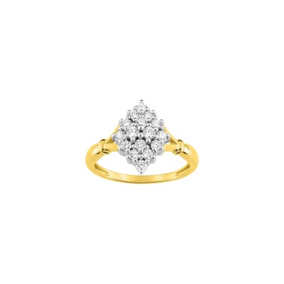 Bague en or jaune rhodié et diamant, 0.46ct