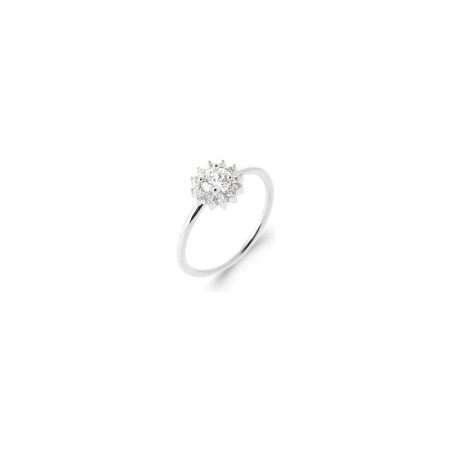 Bague en argent rhodié et oxyde de zirconium