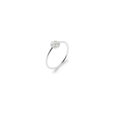 Bague en argent rhodié et oxyde de zirconium