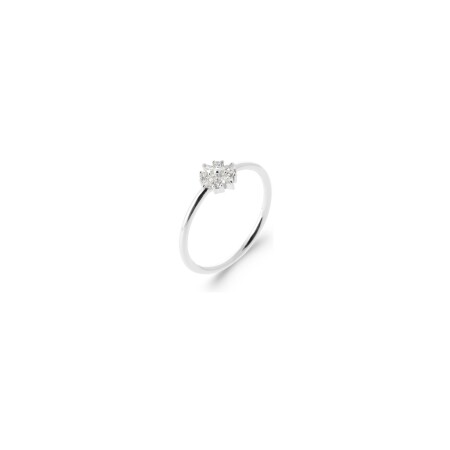 Bague en argent rhodié et oxyde de zirconium