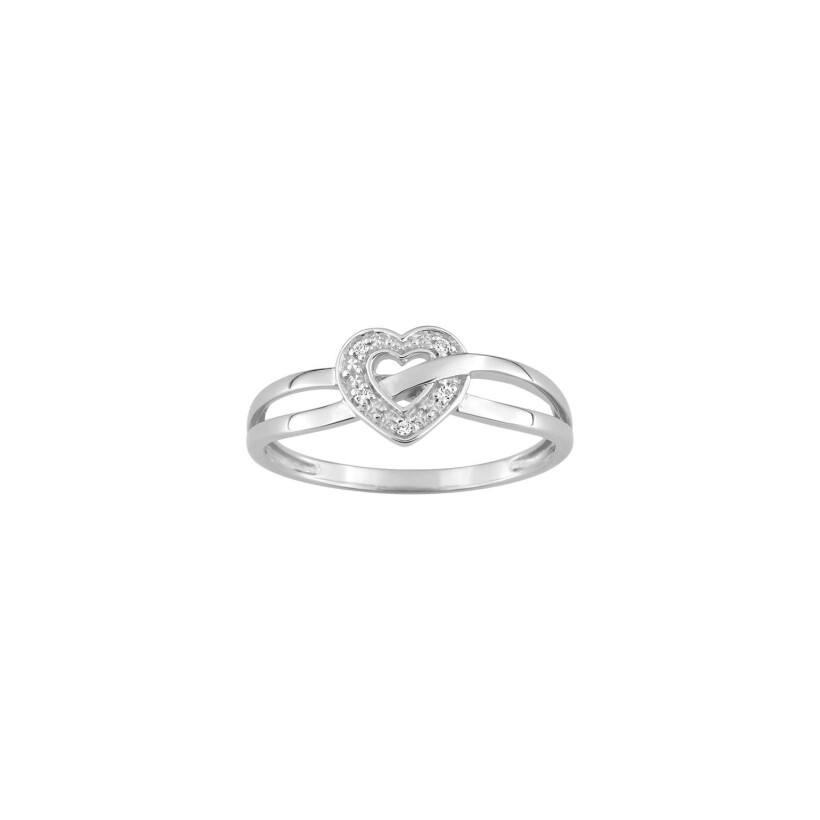 Bague en or blanc et diamant, 0.02ct