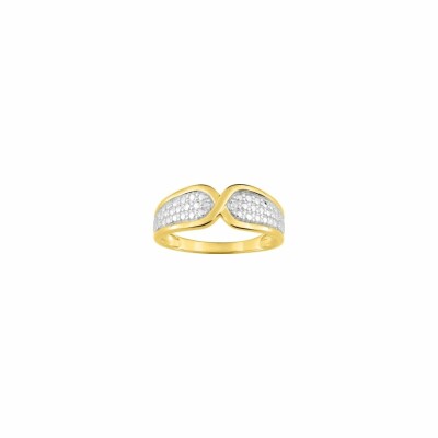 Bague en or jaune et rhodium