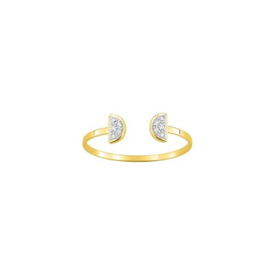 Bague en or jaune rhodié et diamant, 0.02ct