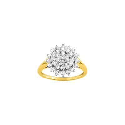 Bague en or jaune rhodié et diamant, 1.11ct