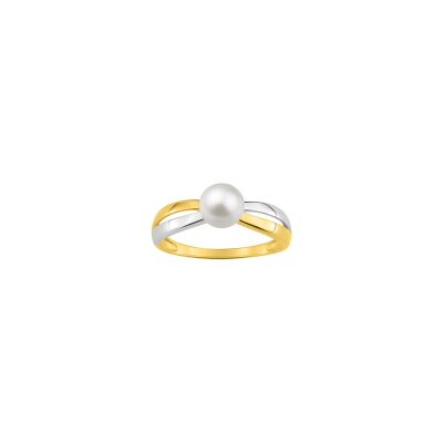 Bague en or jaune et perle de culture