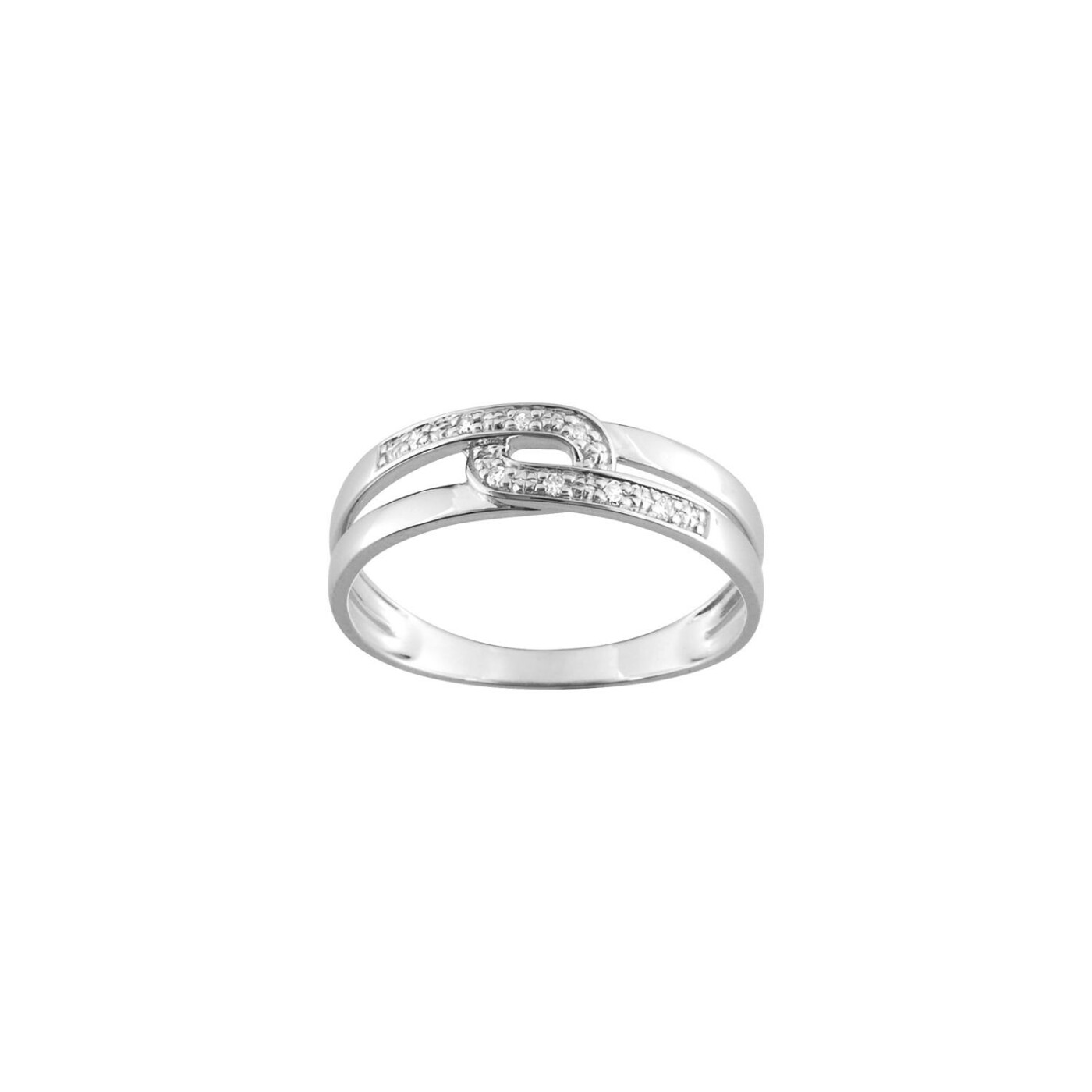 Bague en or blanc et oxyde de zirconium