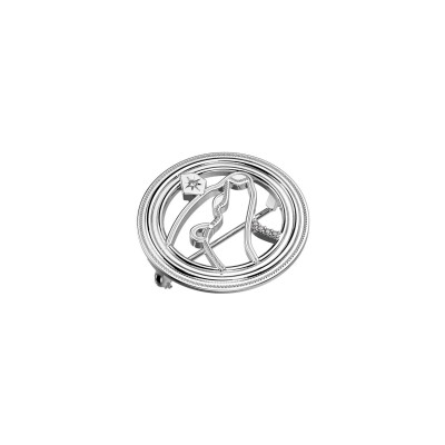 Broche Harry Potter X Les Georgettes Patronus Loutre en laiton finition argentée, 20 mm