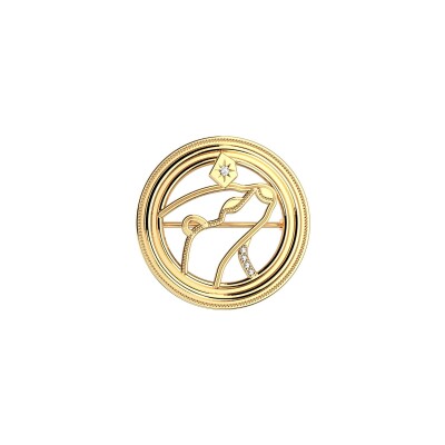 Broche Harry Potter X Les Georgettes Patronus Loutre en laiton finition dorée, 20 mm