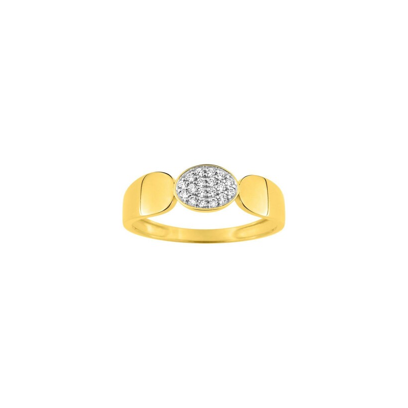 Bague en or jaune rhodié et oxyde de zirconium