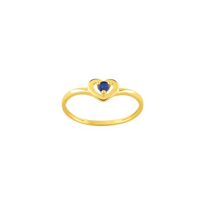 Bague en or jaune et saphir