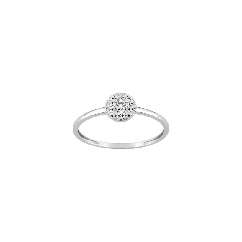 Bague en or blanc et diamant, 0.02ct