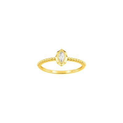 Bague en or jaune et oxyde de zirconium