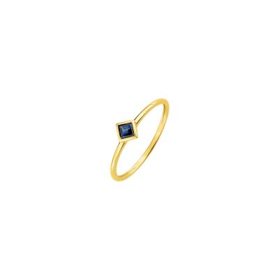 Bague en or jaune et saphir