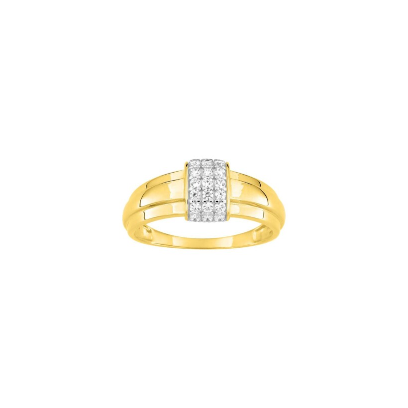 Bague en or jaune rhodié et diamant, 0.27ct