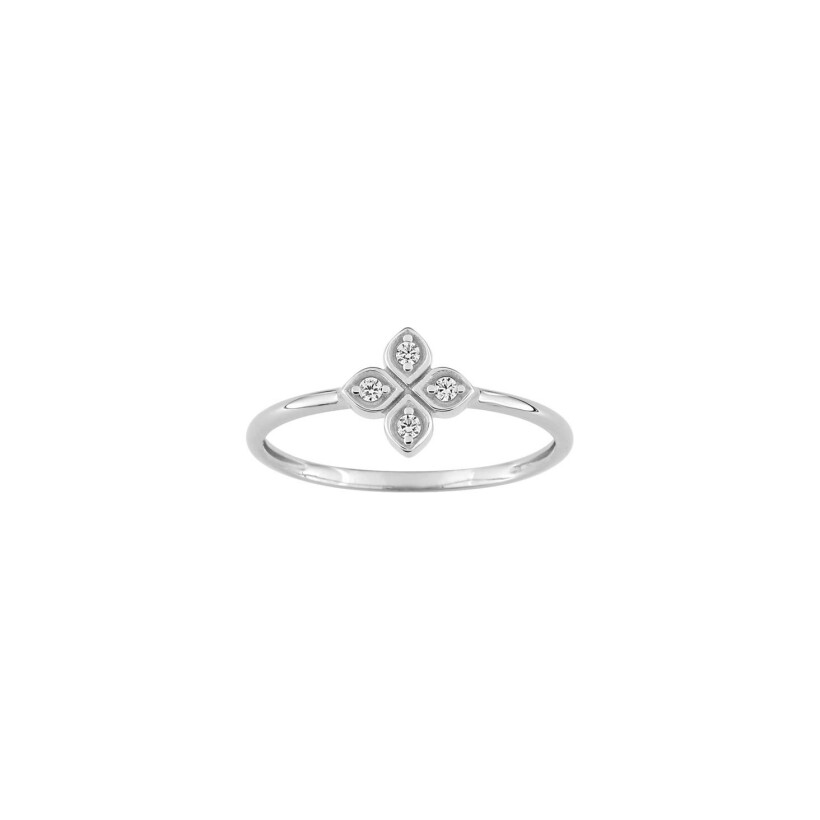 Bague en or blanc et diamant, 0.05ct