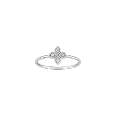 Bague en or blanc et diamant, 0.05ct