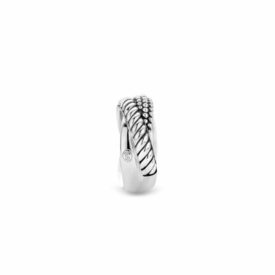 Bague Ti Sento en argent, 3 rangs multi-motifs