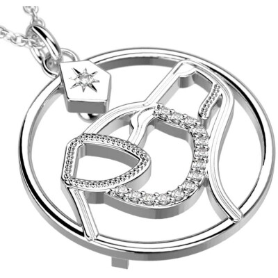 Collier Harry Potter X Les Georgettes Patronus Chien en laiton finition argentée, 20 mm