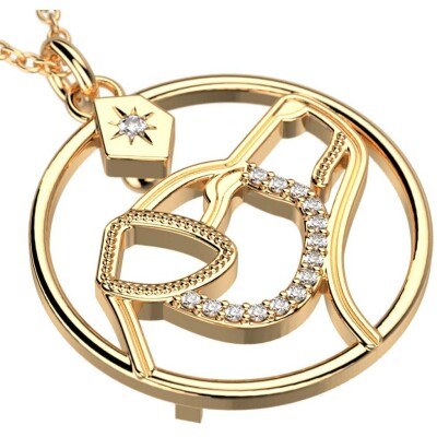 Collier Harry Potter X Les Georgettes Patronus Chien en laiton finition dorée, 20 mm