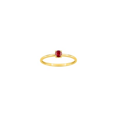 Bague en or jaune et rubis