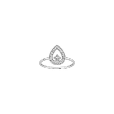 Bague en or blanc et oxyde de zirconium