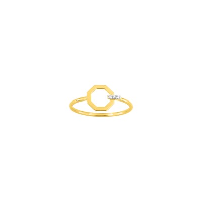 Bague en or jaune et diamant 0.02ct