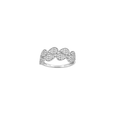 Bague en or blanc et oxyde de zirconium