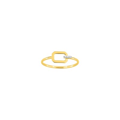 Bague en or jaune et diamant 0.02ct