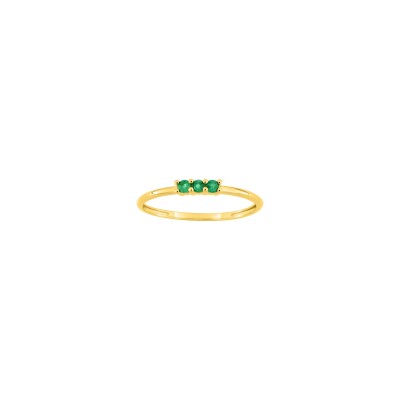 Bague en or jaune et émeraude