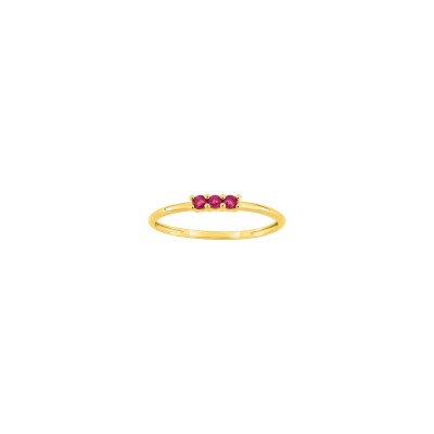 Bague en or jaune et rubis