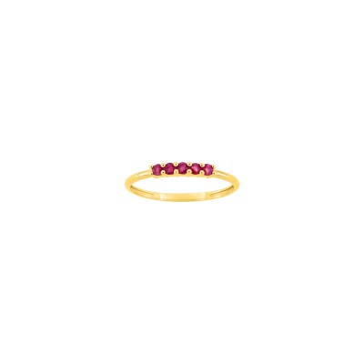Bague en or jaune et rubis