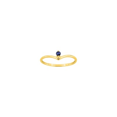 Bague en or jaune et saphir