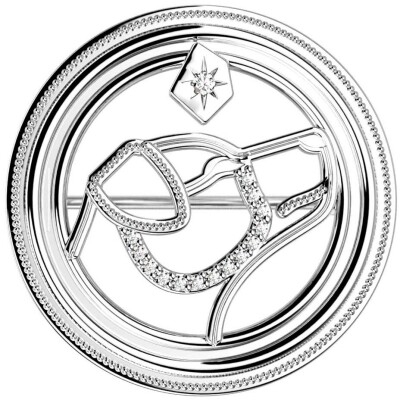 Broche Harry Potter X Les Georgettes Patronus Chien en laiton finition argentée, 20 mm